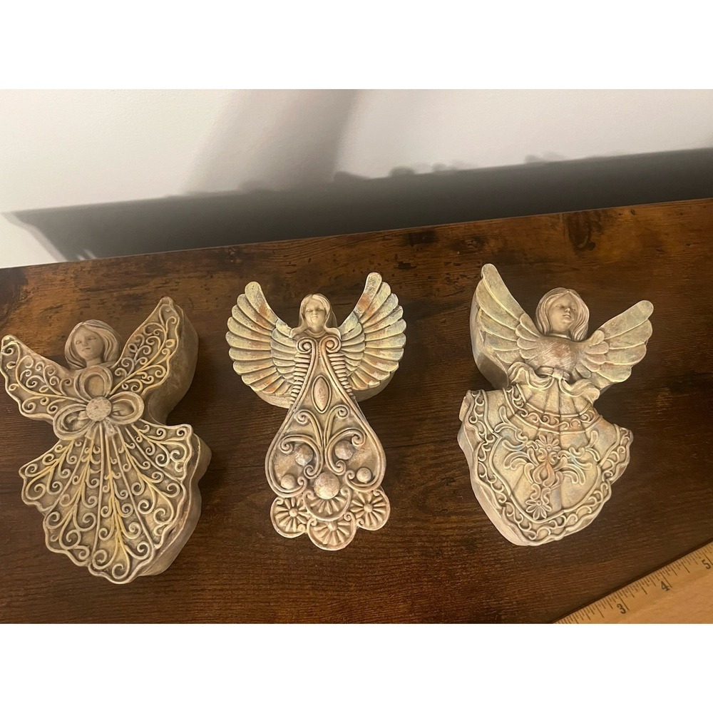 Set of 3 Angel‎ Trinket Boxes Polystone Guardian Angel Keepsake Decor